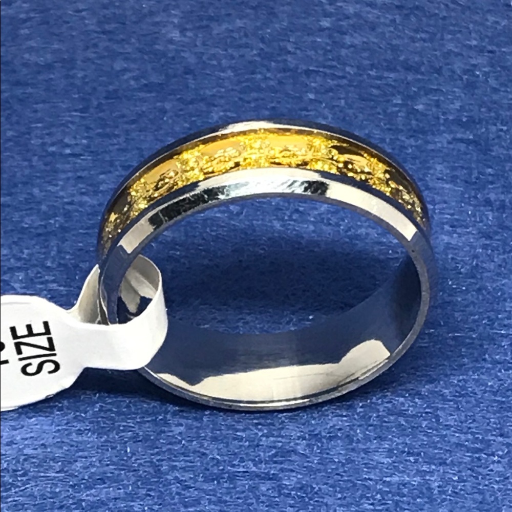 Stainless steel scull ring gold and silver